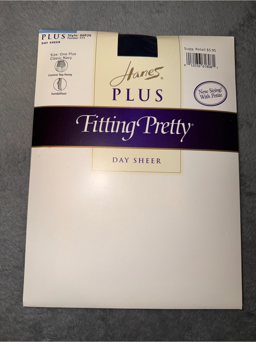 Hanes Plus Fitting Pretty Day Sheer  Size 1 Plus Classic Navy Style 00P26